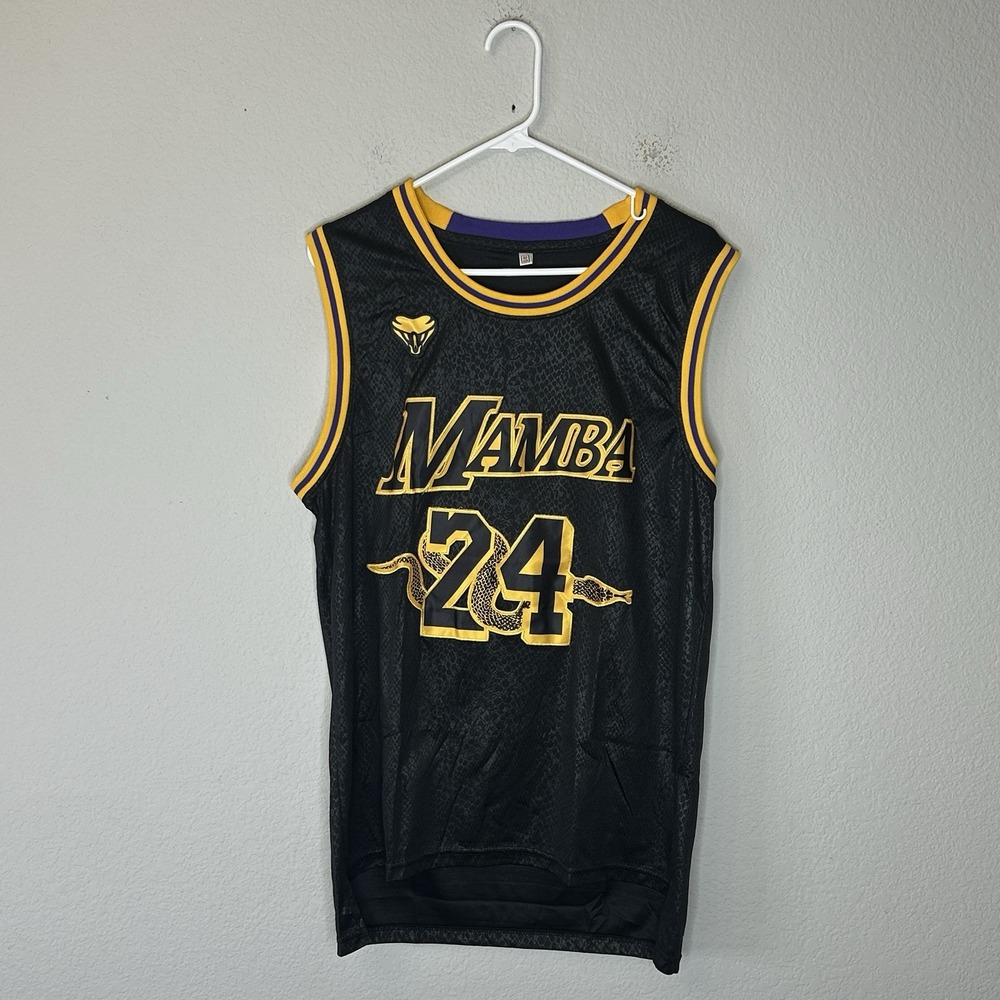 Kobe Bryant Black Mamba Tribute Jersey Snakeskin Print Men's M Lakers Stitched